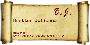 Bretter Julianna névjegykártya